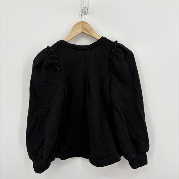 G Label GOOP Sweatshirt Womens XSmall Puff Sleeve Ruffle Minimalist Preppy Luxe - Picture 8 of 8